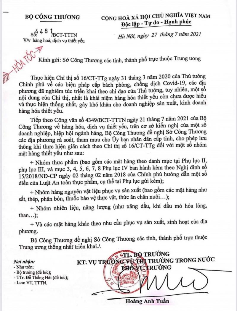 Bộ Công Thương ra công văn hỏa tốc đề xuất ban hành Danh mục hàng hóa ‘cấm lưu thông’-dulichgiaitri.vn Bộ Công Thương ra công văn hỏa tốc đề xuất ban hành Danh mục hàng hóa ‘cấm lưu thông’-dulichgiaitri.vn