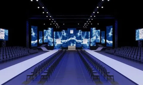 Sân khấu của Tuần lễ Thời trang Quốc tế Việt Nam Thu Đông 2023 mang thông điệp "sống xanh"