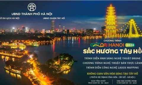 Trình diễn ánh sáng bằng máy bay không người lái tại “Geton Hanoi 2024 - Sắc hương Tây Hồ”