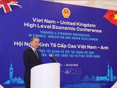 Tổng Bí thư Tô Lâm phát biểu tại Hội nghị Kinh tế cấp cao Việt Nam - Anh